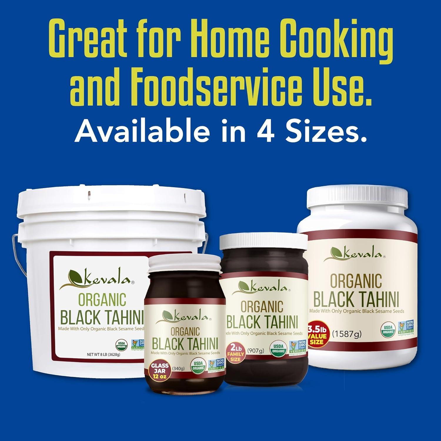 image:imageKevala Organic Black Tahini Gluten Free Black Sesame Paste for Bread Kitchen Pantry Staple Processed in a Peanut Free Facility Great to Mix with a Miso Paste or Spread on a Bagel 12 oz 340g35 Pound