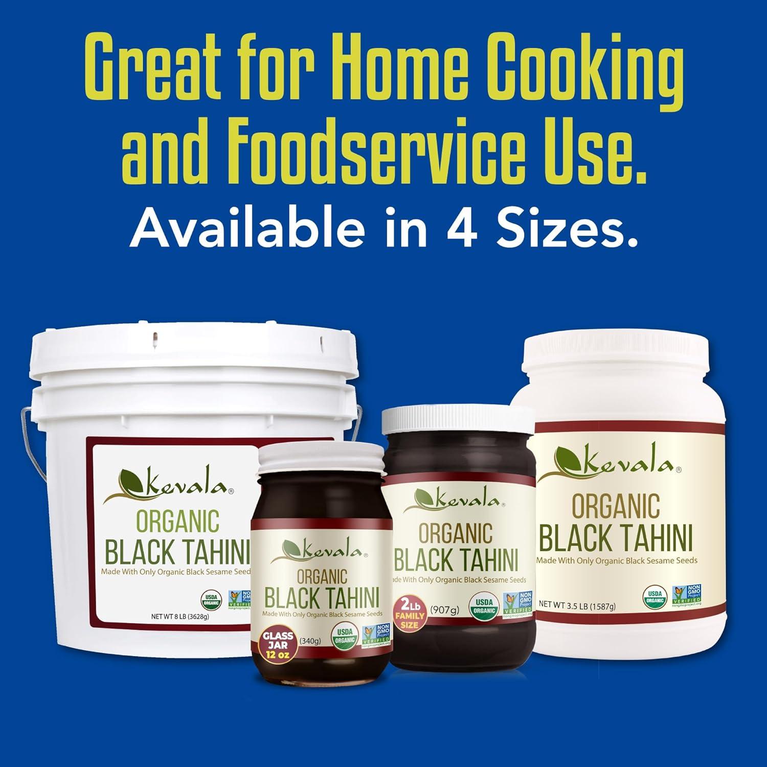 image:imageKevala Organic Black Tahini Gluten Free Black Sesame Paste for Bread Kitchen Pantry Staple Processed in a Peanut Free Facility Great to Mix with a Miso Paste or Spread on a Bagel 12 oz 340g2 Pound