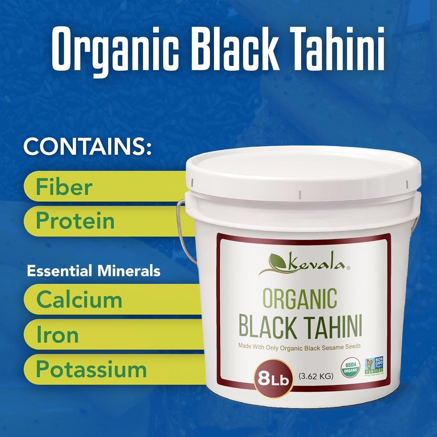 image:imageKevala Organic Black Tahini Gluten Free Black Sesame Paste for Bread Kitchen Pantry Staple Processed in a Peanut Free Facility Great to Mix with a Miso Paste or Spread on a Bagel 12 oz 340g8 Pound Pack of 1