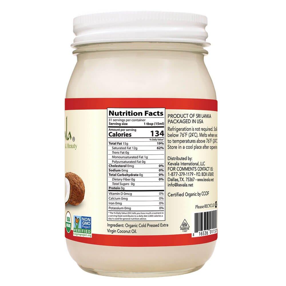 image:imageKevala Organic Coconut Oil Great for HighHeat Cooking and Baking at Home Ideal for Oil Pulling Due to Its Antimicrobial Properties and Pleasant Taste Easy Storage with a Glass Jar of 16 oz1 Pound Pack of 2