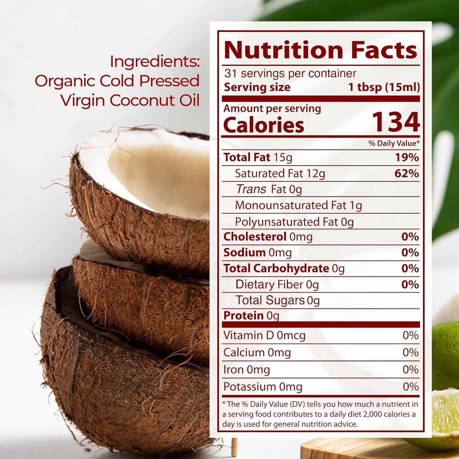 image:imageKevala Organic Coconut Oil Great for HighHeat Cooking and Baking at Home Ideal for Oil Pulling Due to Its Antimicrobial Properties and Pleasant Taste Easy Storage with a Glass Jar of 16 oz1 Pound Pack of 1