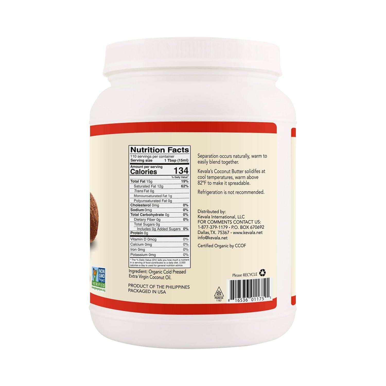 image:imageKevala Organic Coconut Oil Oil with a Fresh Coconut Scent Perfect for Both Cooking and Skincare Complements Recipes from Many Cultures Smooth and Delicate in Body Massages 35 lb 56oz