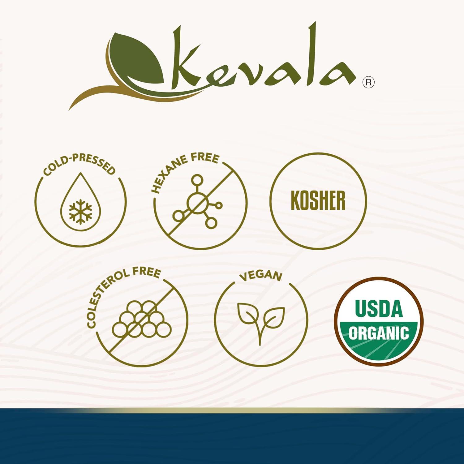 image:imageKevala Organic Extra Virgin Sesame Oil Only Premium Seeds Used For Cooking Cold Pressed Unrefined Suitable in Hair Care Body Bath 12 oz12 Fl Oz Pack of 1