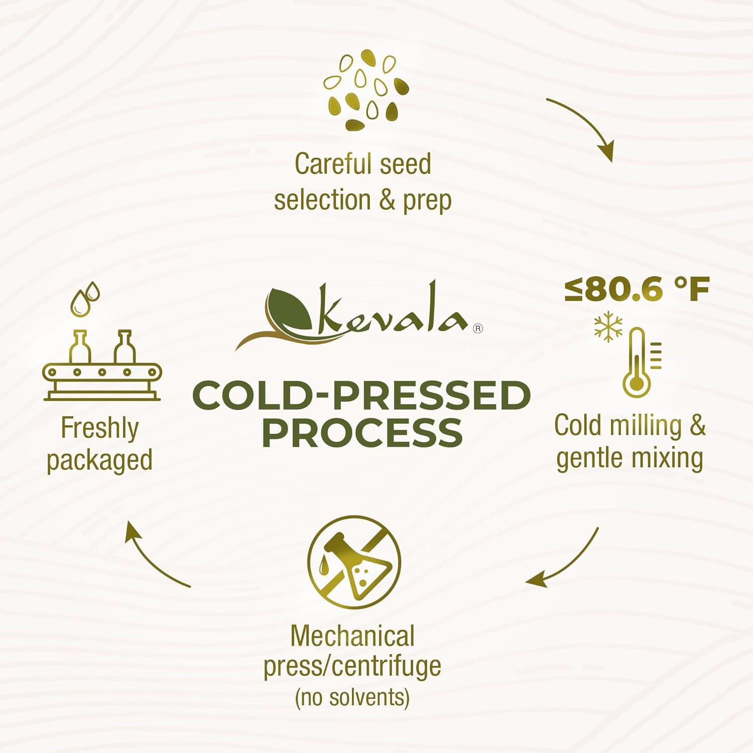 image:imageKevala Organic Extra Virgin Sesame Oil Only Premium Seeds Used For Cooking Cold Pressed Unrefined Suitable in Hair Care Body Bath 12 oz12 Fl Oz Pack of 1
