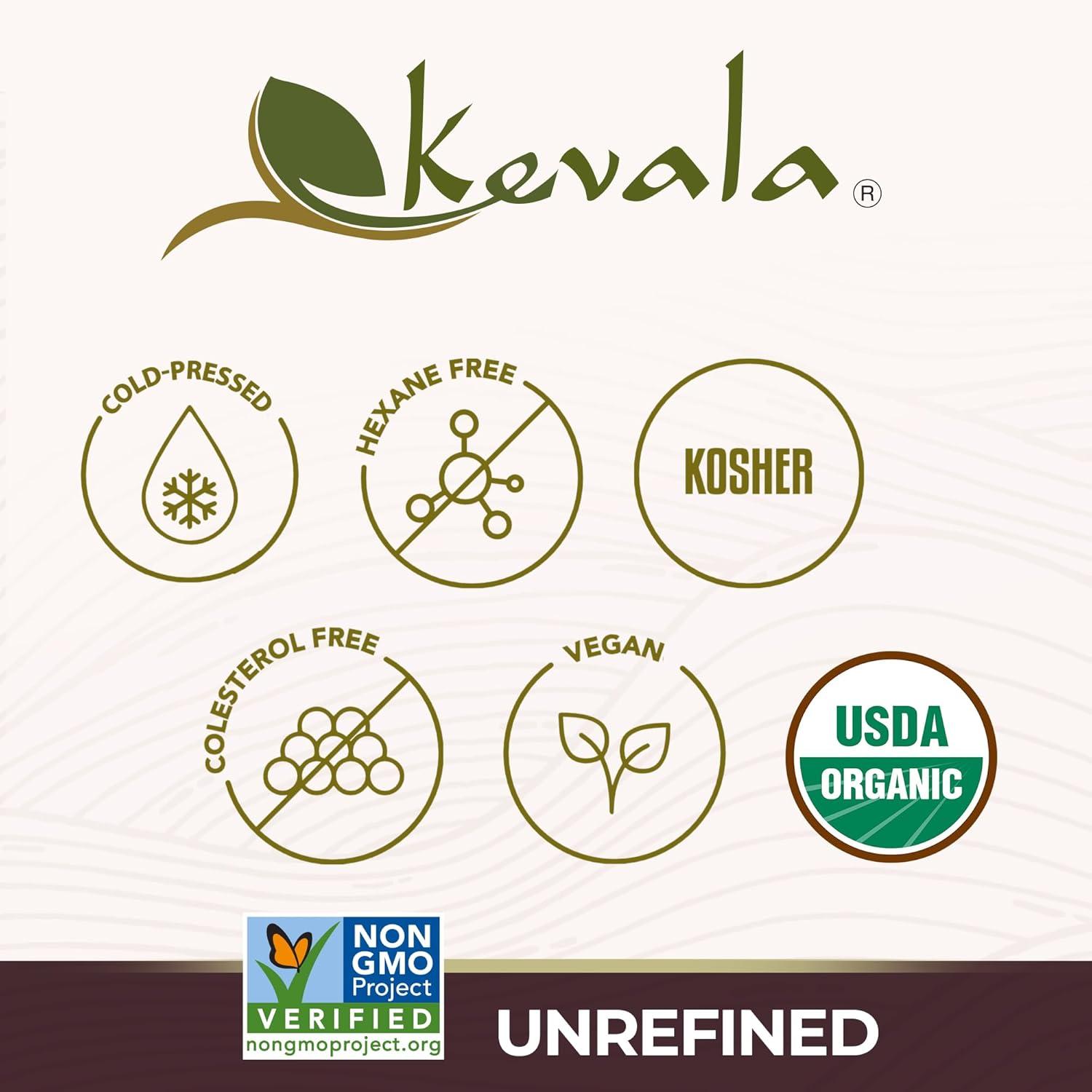 image:imageKevala Organic Toasted Sesame Oil ColdPressed Unrefined Pure Sesame Seed Oil for Cooking Marinades and Dressings USDA Organic Kosher NonGMO Certified Vegetable Oil Alternative 64 Fl Oz 1Pack64 Fl Oz Pack of 1