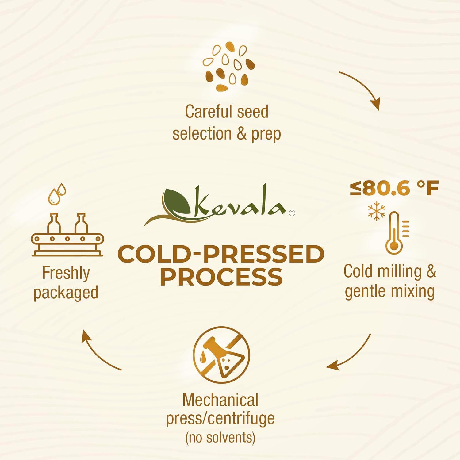 image:imageKevala Organic Toasted Sesame Oil ColdPressed Unrefined Pure Sesame Seed Oil for Cooking Marinades and Dressings USDA Organic Kosher NonGMO Certified Vegetable Oil Alternative 64 Fl Oz 1Pack8 onzas 3 pack