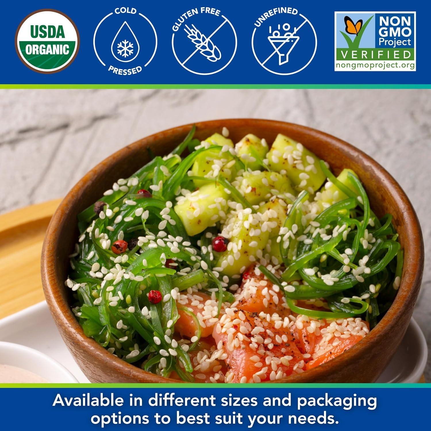 image:imageKevala Organic Toasted Sesame Oil ColdPressed Unrefined Pure Sesame Seed Oil for Cooking Marinades and Dressings USDA Organic Kosher NonGMO Certified Vegetable Oil Alternative 64 Fl Oz 1Pack128 Fl Oz