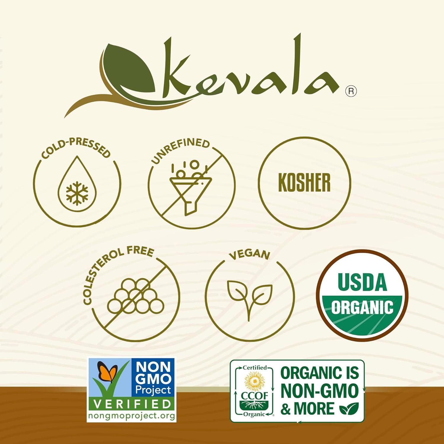 image:imageKevala Organic Toasted Sesame Oil ColdPressed Unrefined Pure Sesame Seed Oil for Cooking Marinades and Dressings USDA Organic Kosher NonGMO Certified Vegetable Oil Alternative 64 Fl Oz 1Pack8 Fl Oz Pack of 1
