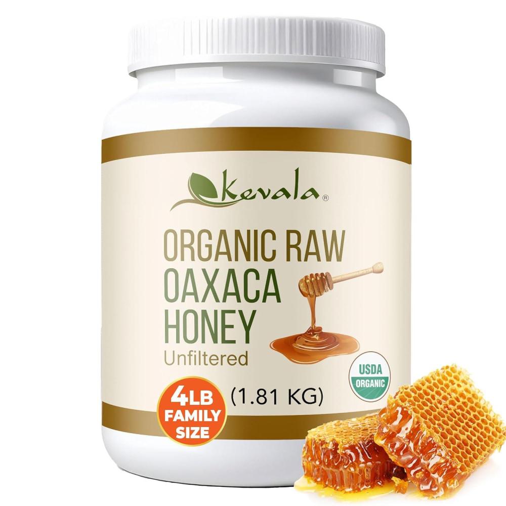 image:imageKevala Organic Raw Oaxaca Honey Nutritious Honey with no Pesticides and no Sugar Added or Given to the Bees Natural Sweetener for Cooking and Baking at Home Great for Pancakes and Waffles 4 lb