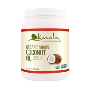 Kevala Organic Coconut Oil – Oil with a Fresh Coconut Scent Perfect for Both Cooking and Skincare, Complements Recipes from Many Cultures, Smooth and Delicate in Body Massages, 3.5 lb, 56oz