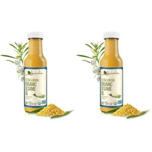 Kevala Organic Extra Virgin Sesame Oil – Only Premium Seeds Used , For Cooking , Cold Pressed, Unrefined , Suitable in Hair Care , Body, Bath ,12 oz(12 Fl Oz (Pack of 2))