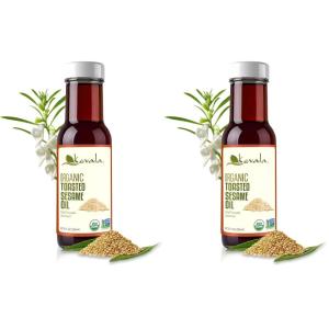 Kevala Organic Toasted Sesame Oil – Cold-Pressed, Unrefined, Pure Sesame Seed Oil for Cooking, Marinades, and Dressings; USDA Organic, Kosher, Non-GMO Certified – Vegetable Oil Alternative – 64 Fl Oz | 1-Pack(8 Fl Oz (Pack of 2))