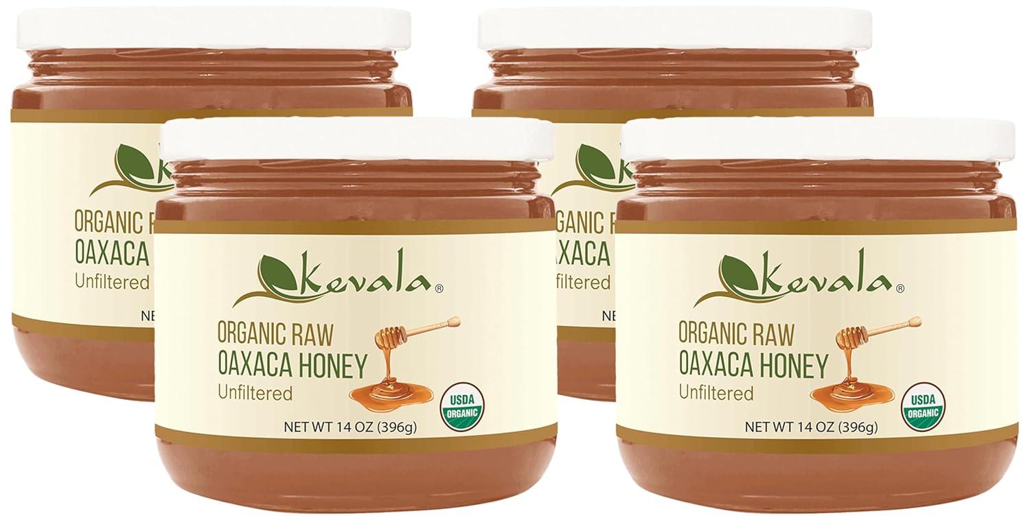 image:imageKevala Organic Raw Oaxaca Honey Natural Sweetener for Meals and Drinks with no Pesticides Pure and Unprocessed Spread for Bread and Toast Golden Nectar with no Sugar Added Glass Jar 16 ozRaw Oaxaca
