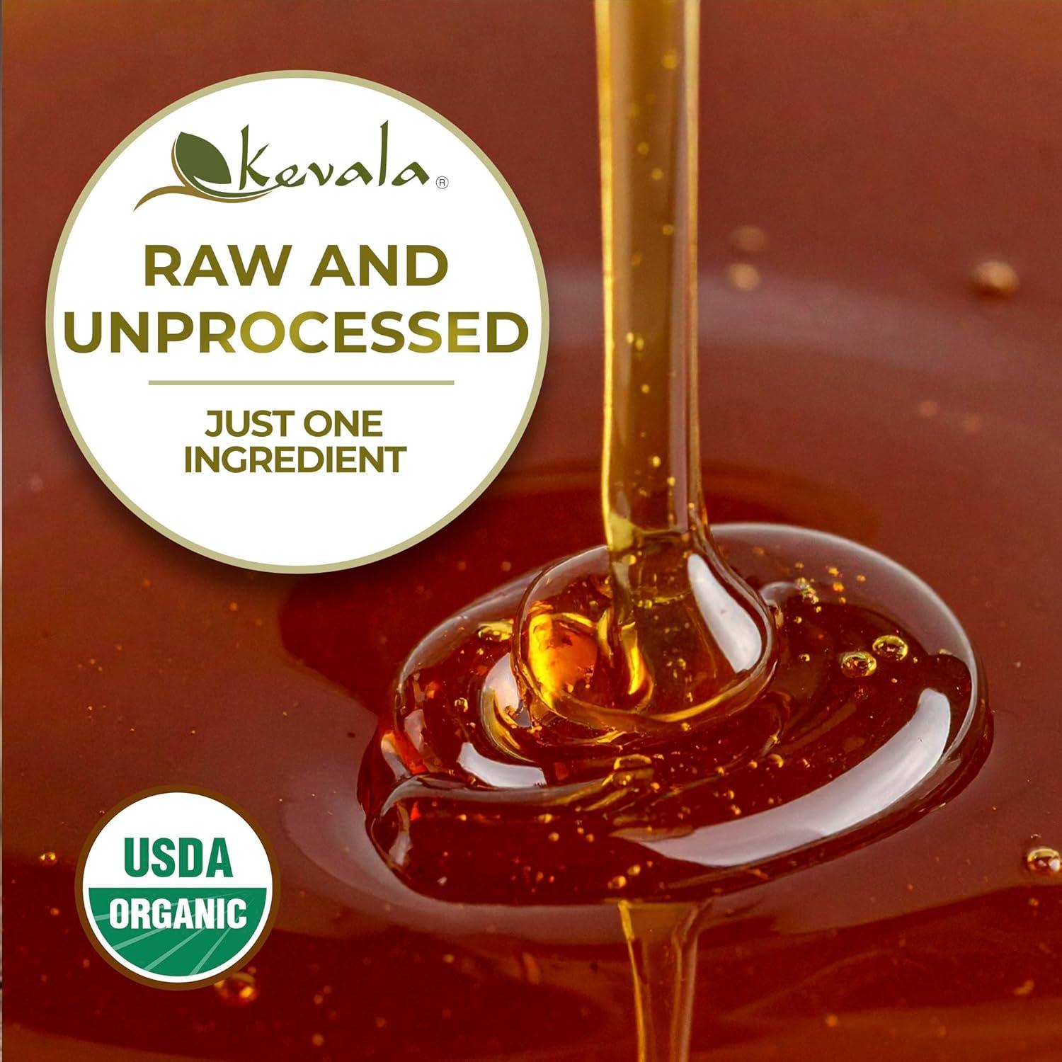 image:imageKevala Organic Raw Unfiltered Honey Bear Gluten Free Sweetener with No Sugar Added Maple Syrup Substitute for Pancakes and Waffles Squeezable Bottle for Easy Use Raw Honey 12 oz 2pack