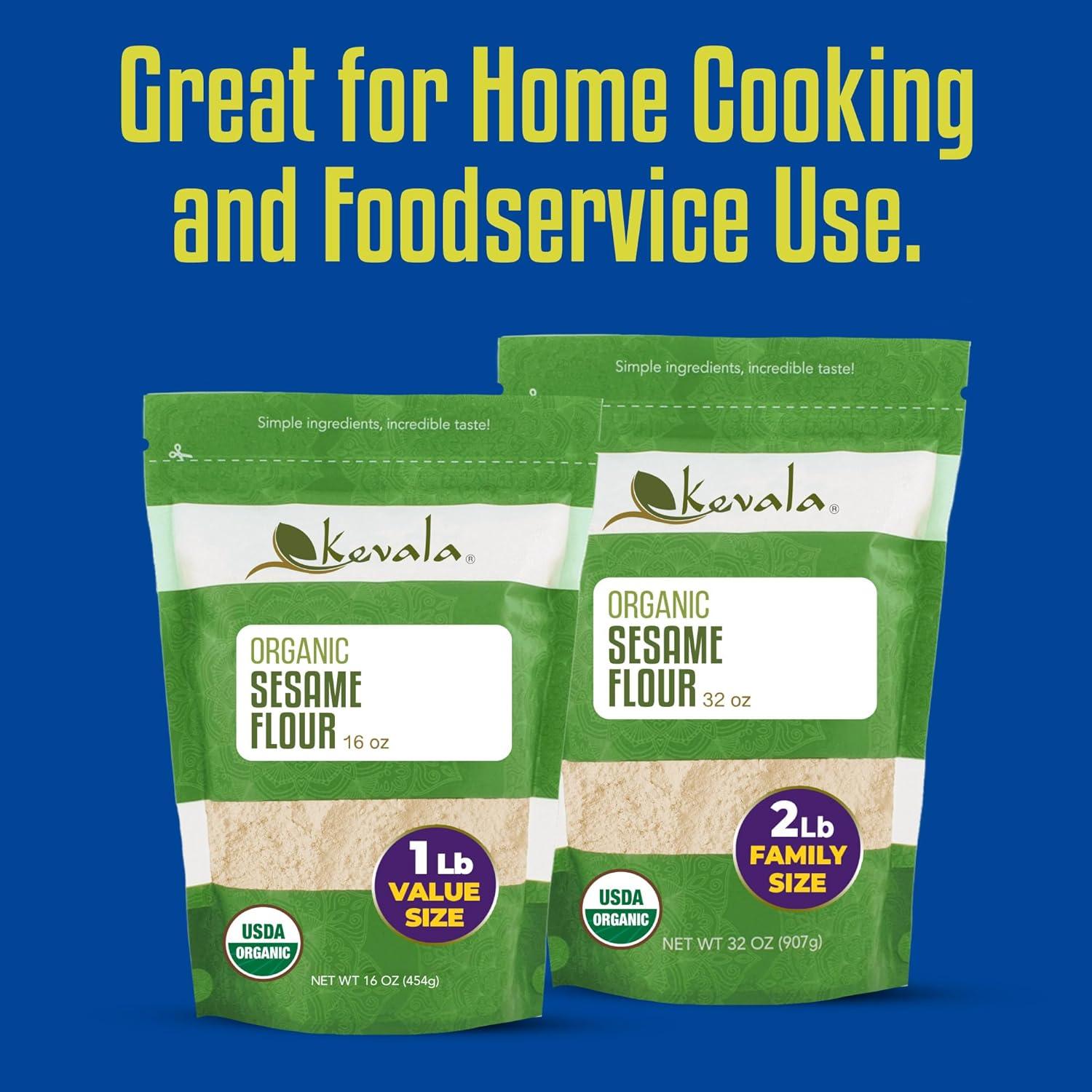 image:imageKevala Organic Sesame Flour 50 Protein Flour Made with Non GMO Sesame Seeds With Mild Sesame Flavor Vegan Protein Source For Making Bread and Cooking 2 lb 32 oz32 Ounce Pack of 1