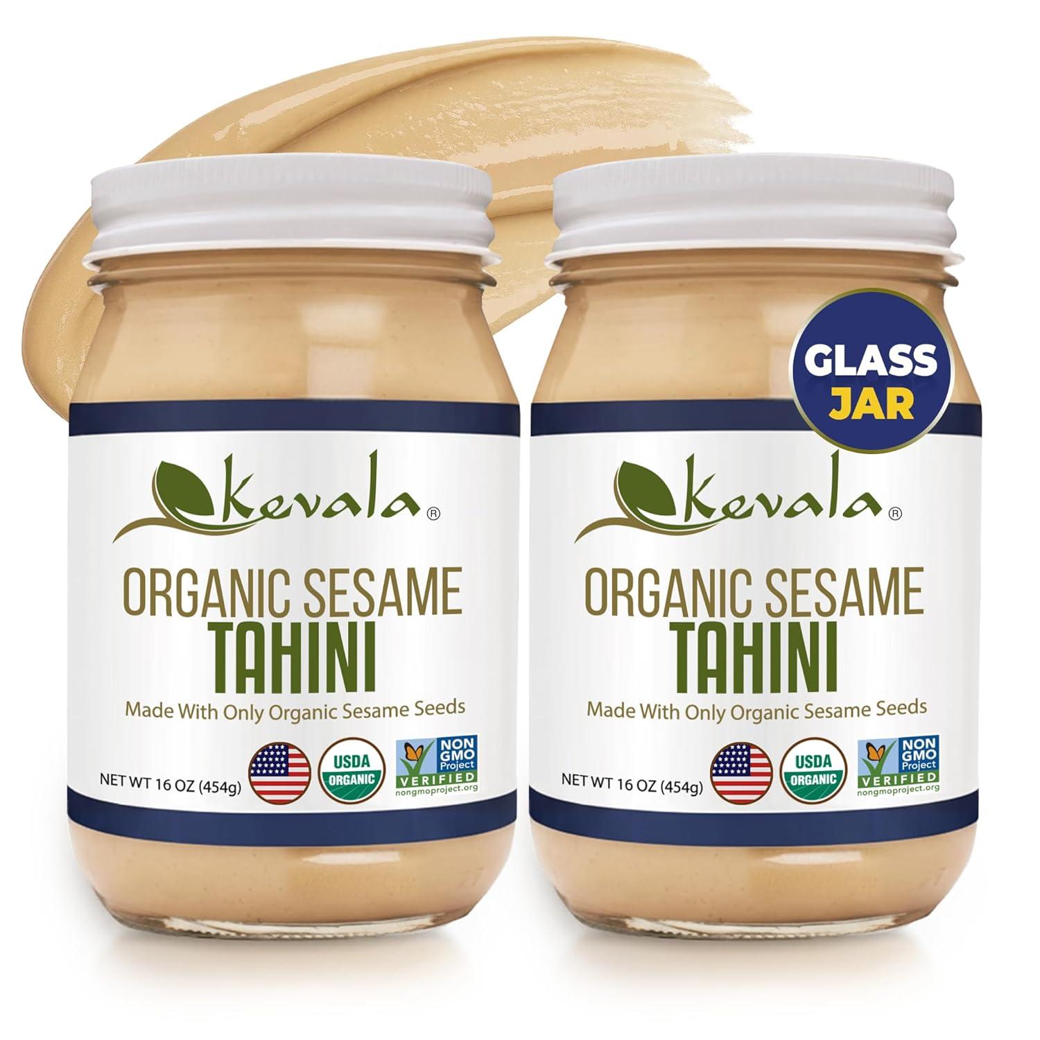 image:imageKevala Organic Sesame Tahini Smooth Hulled Sesame Paste with Pure Sesame Flavor for Spreads Sauces amp Cooking USDA Organic NonGMO Project Verified amp Kosher Certified 32 Oz 2 LbOrganic Sesame