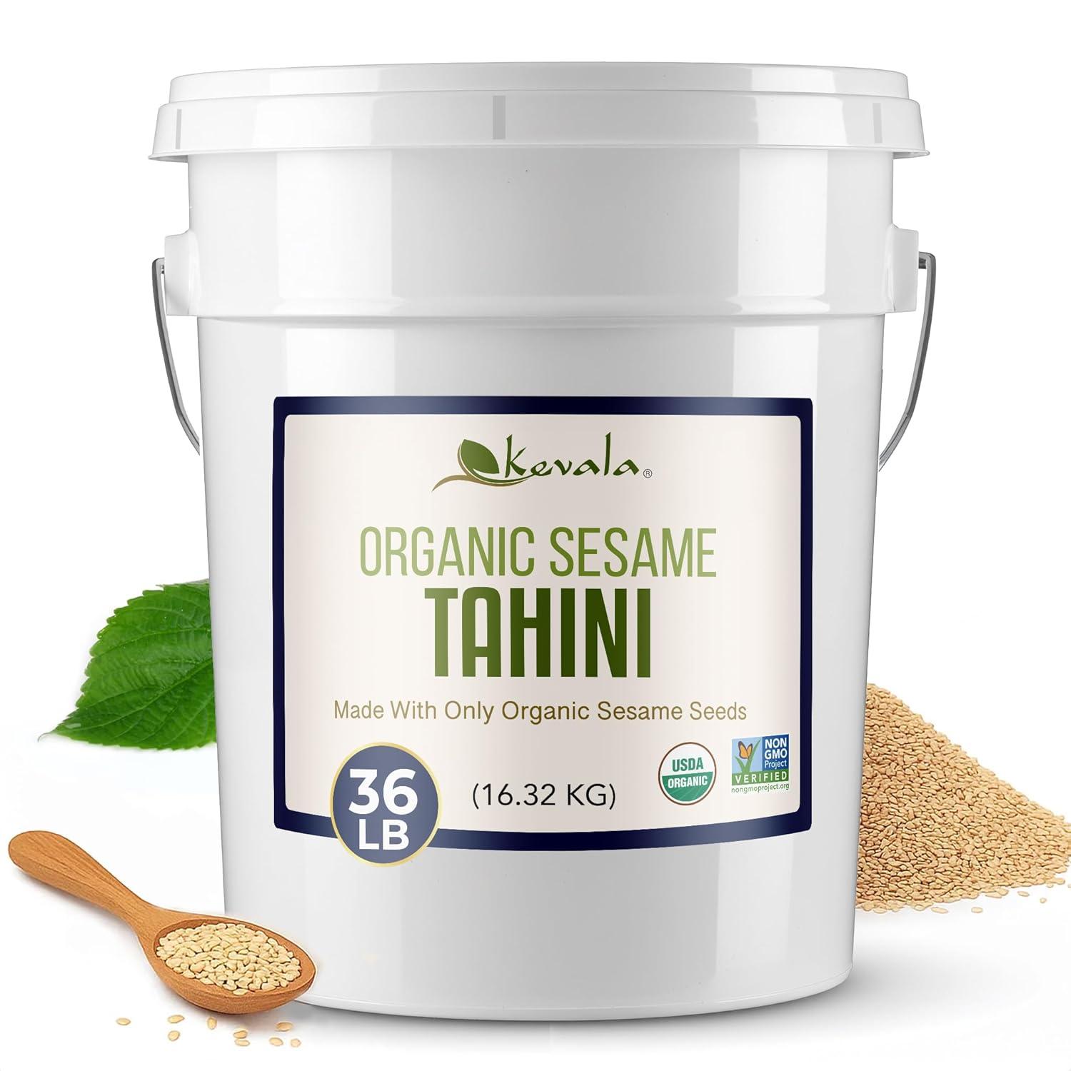image:imageKevala Organic Sesame Tahini Smooth Hulled Sesame Paste with Pure Sesame Flavor for Spreads Sauces amp Cooking USDA Organic NonGMO Project Verified amp Kosher Certified 32 Oz 2 LbOrganic Sesame