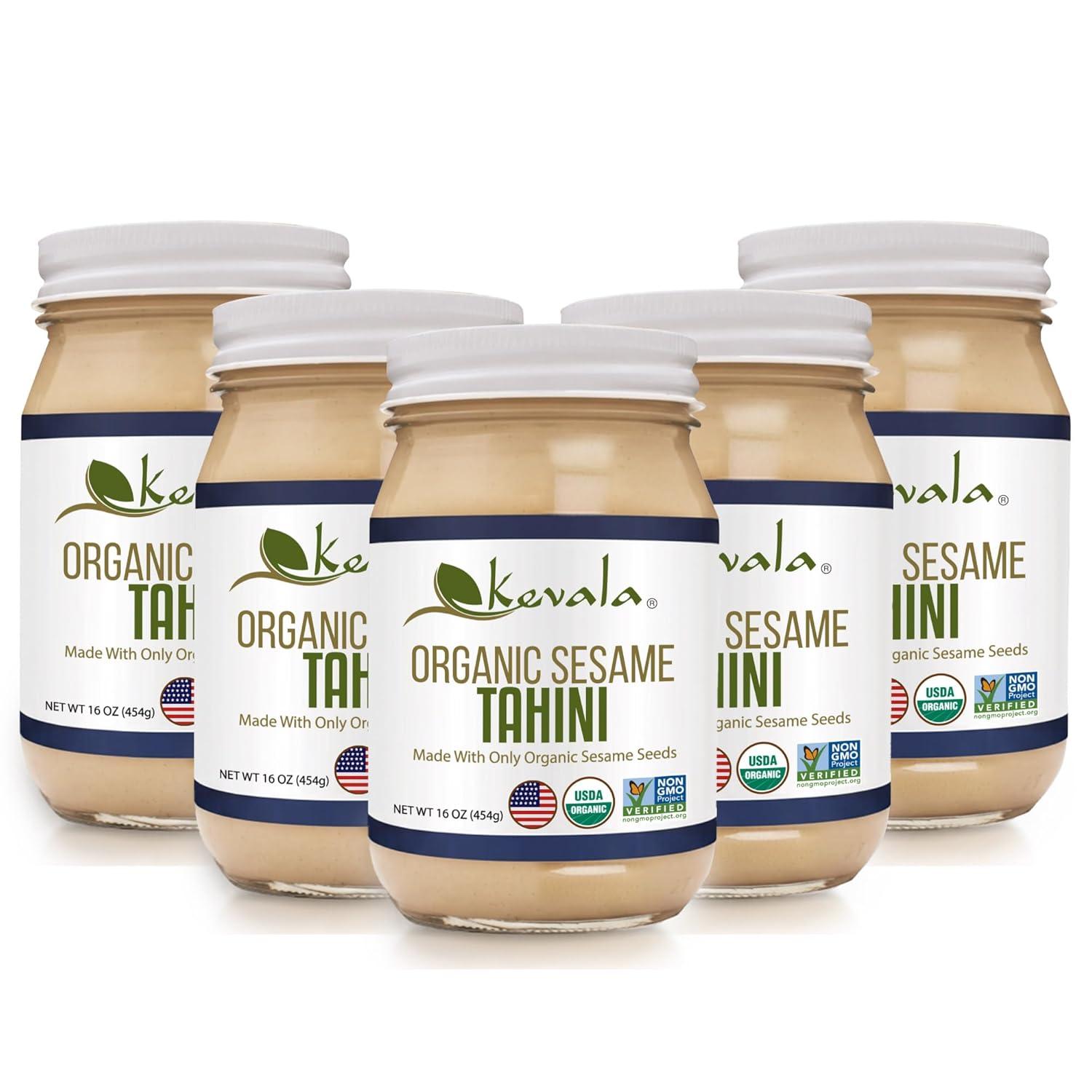 image:imageKevala Organic Sesame Tahini Smooth Hulled Sesame Paste with Pure Sesame Flavor for Spreads Sauces amp Cooking USDA Organic NonGMO Project Verified amp Kosher Certified 32 Oz 2 LbOrganic Sesame