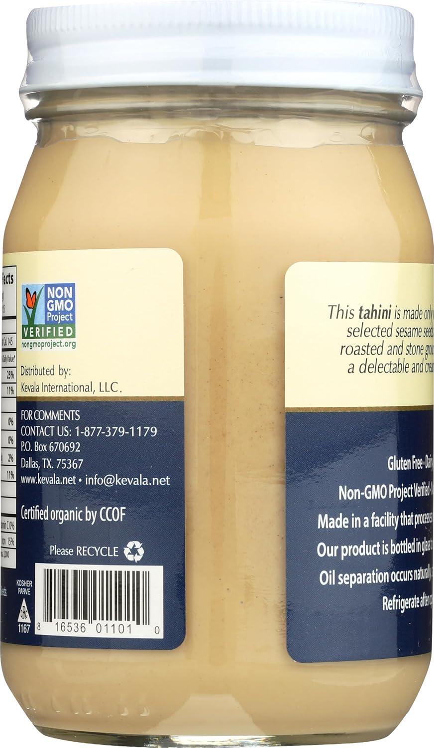 image:imageKevala Organic Sesame Tahini Smooth Hulled Sesame Paste with Pure Sesame Flavor for Spreads Sauces amp Cooking USDA Organic NonGMO Project Verified amp Kosher Certified 32 Oz 2 LbOrganic Sesame