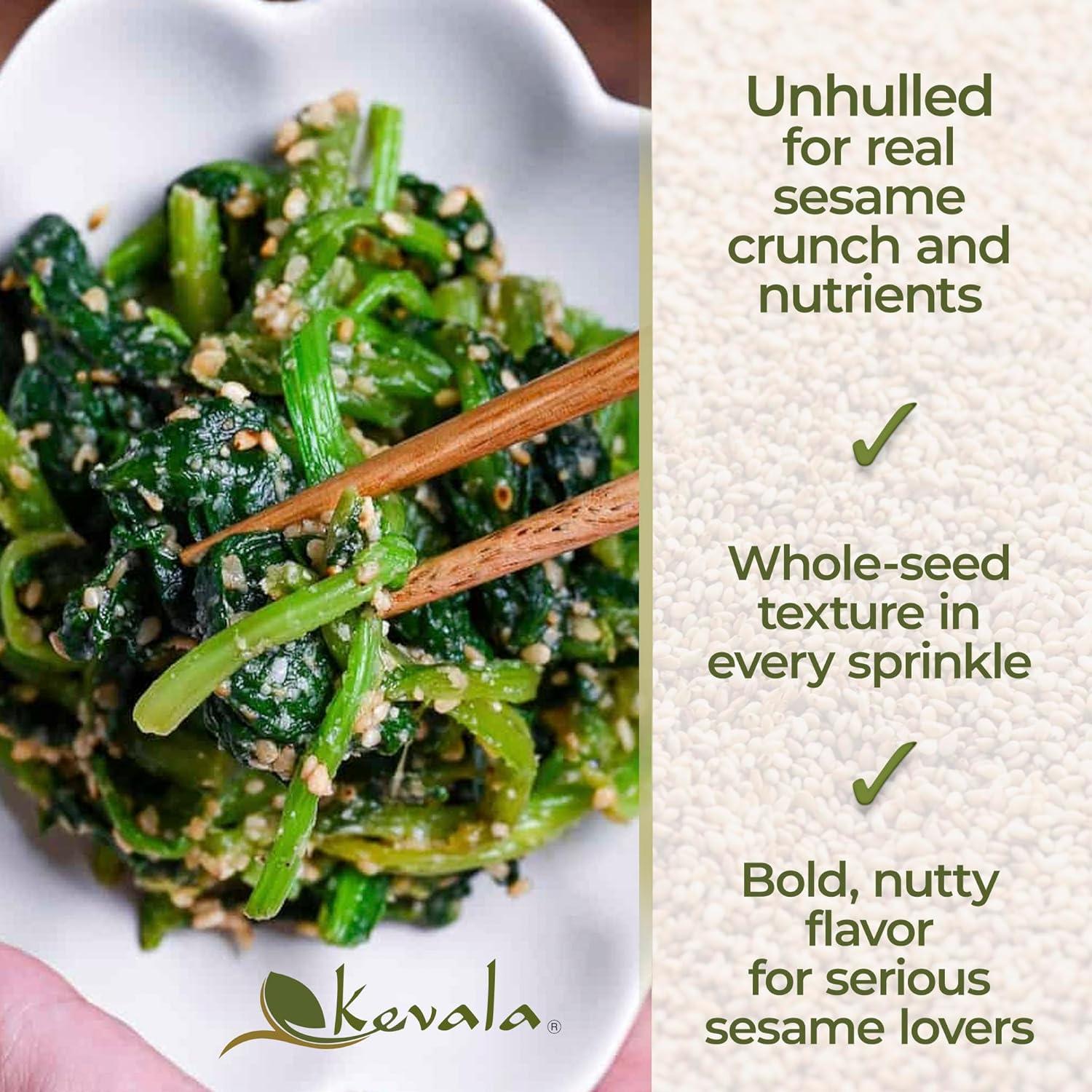 image:imageKevala Organic Toasted Sesame Hulled Gluten Free Roasted Seeds for Tahini Kosher Non GMO Project Verified Vegan Seasoning 32 oz 2 lbToasted Unhulled