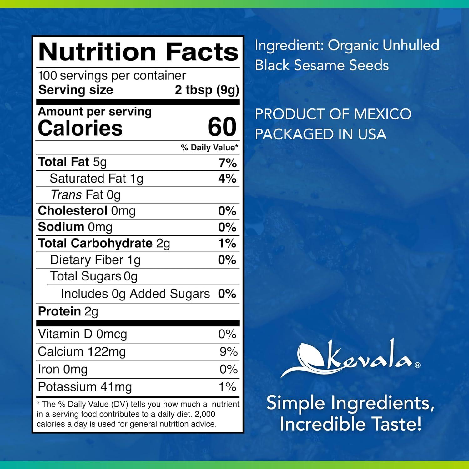 image:imageOrganic Raw Black Sesame Seeds Unhulled Gluten Free Topping with a Nutty Flavor Made to Meet Professional Chef Standards Used as a Healthy Crunchy Snack or in Baking and Cooking 4 lb