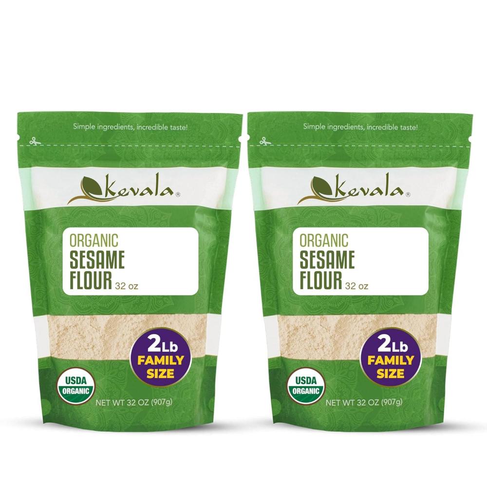 image:imageKevala Organic Sesame Flour 50 Protein Flour Made with Non GMO Sesame Seeds With Mild Sesame Flavor Vegan Protein Source For Making Bread and Cooking 2 lb 32 oz32 Ounce Pack of 2