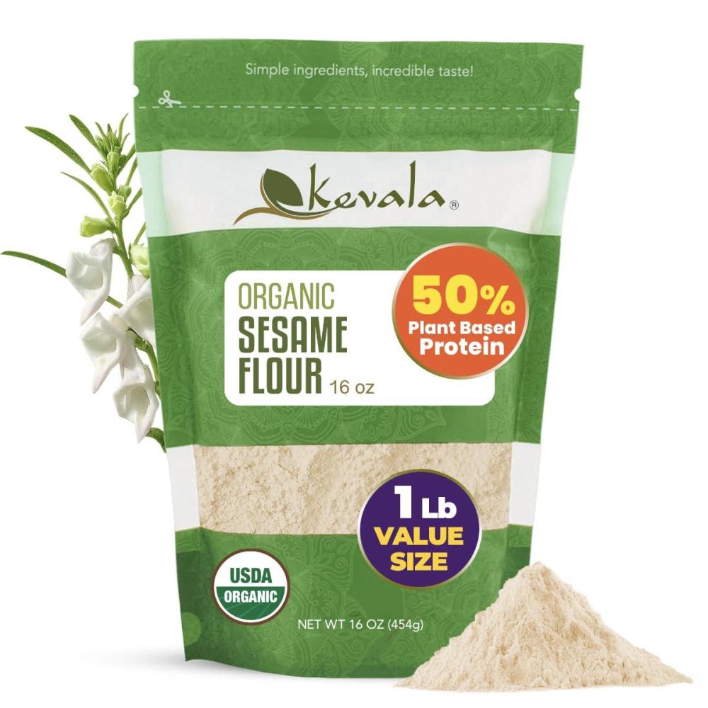 image:imageKevala Organic Sesame Flour  50 Protein Flour Made with Non GMO Sesame Seeds With Mild Sesame Flavor Vegan Protein Source For Making Bread and Cooking 1 lb 16 oz16 Ounce Pack of 1