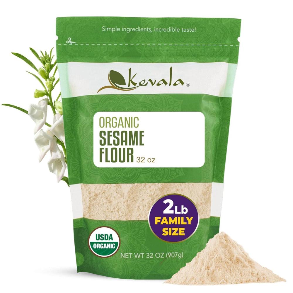 image:imageKevala Organic Sesame Flour 50 Protein Flour Made with Non GMO Sesame Seeds With Mild Sesame Flavor Vegan Protein Source For Making Bread and Cooking 2 lb 32 oz32 Ounce Pack of 1