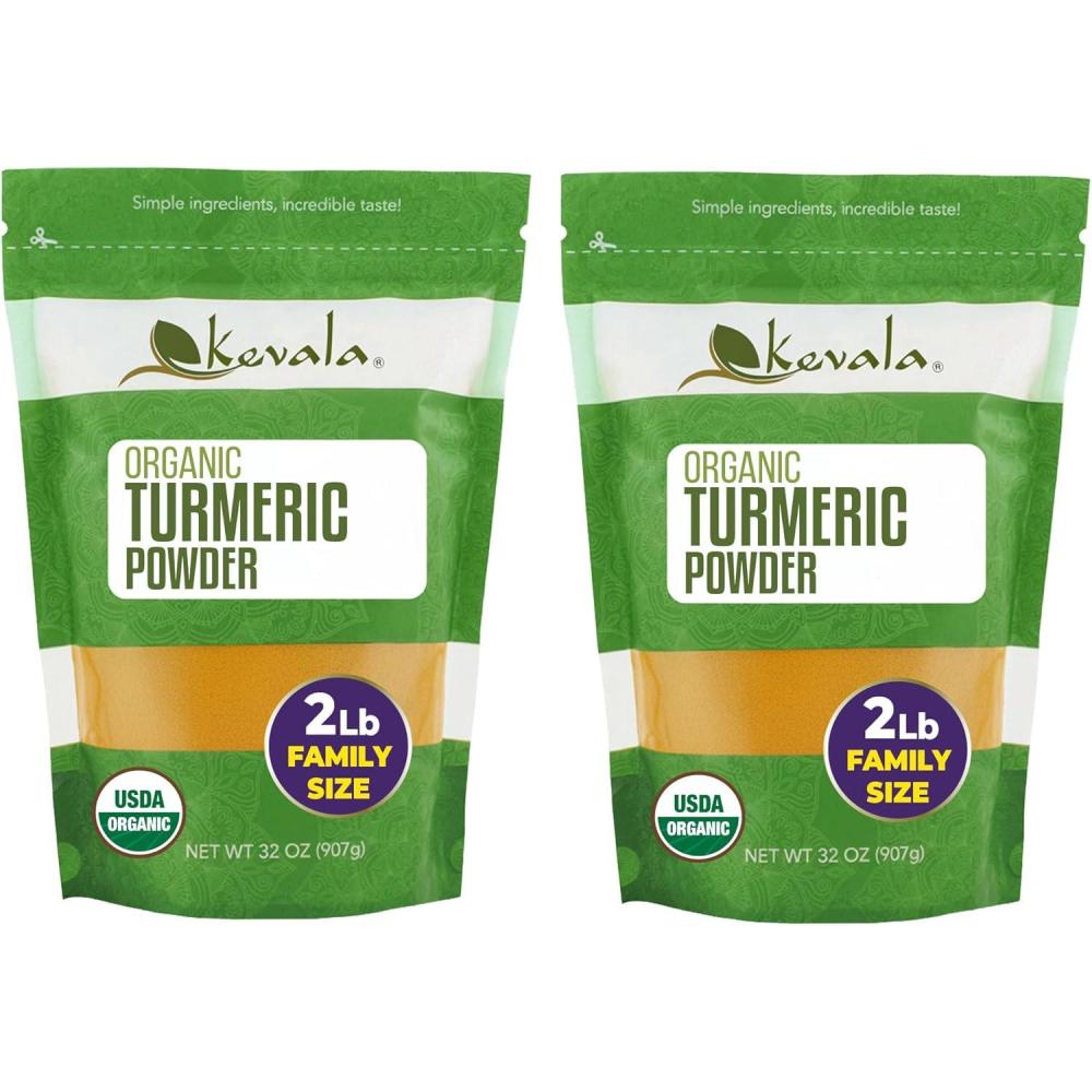 image:imagekevala Organic Turmeric Root Powder  Gluten Free Curcumin Vegan Supplement for Cooking Kitchen Spice Non GMO and Kosher Product 2 lb 32 oz32 Ounce Pack of 2