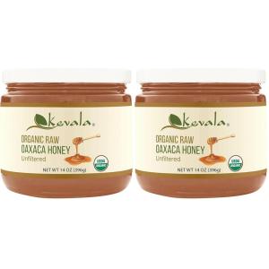 Kevala Organic Raw Oaxaca Honey – Natural Sweetener for Meals and Drinks with no Pesticides, Pure and Unprocessed Spread for Bread and Toast, Golden Nectar with no Sugar Added, Glass Jar 16 oz(Acacia)