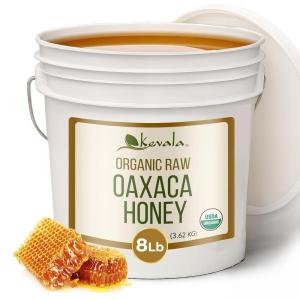 Kevala Organic Raw Oaxaca Honey – Natural and Fresh Honey With no Additives, Sweet Addition to Your Favorite Dishes and Drinks With no Added Sugar, Unprocessed Spread for Toast and Pancakes, 8 lb