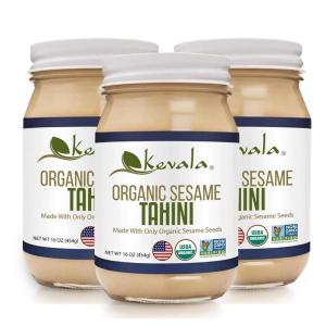 Kevala Organic Sesame Tahini | Smooth Hulled Sesame Paste with Pure Sesame Flavor for Spreads, Sauces & Cooking | USDA Organic, Non‑GMO Project Verified & Kosher Certified | 32 Oz / 2 Lb(Organic Sesame)