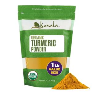 Kevala Organic Turmeric Root Powder – Gluten Free Curcumin, Vegan Supplement for Cooking, Kitchen Spice, Non Gmo, Kosher Product, 1 lb, 16 oz