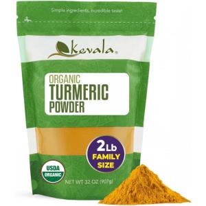 kevala Organic Turmeric Root Powder – Gluten Free Curcumin, Vegan Supplement for Cooking, Kitchen Spice, Non GMO and Kosher Product, 2 lb, 32 oz(32 Ounce (Pack of 1))