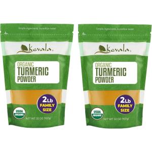 kevala Organic Turmeric Root Powder – Gluten Free Curcumin, Vegan Supplement for Cooking, Kitchen Spice, Non GMO and Kosher Product, 2 lb, 32 oz(32 Ounce (Pack of 2))
