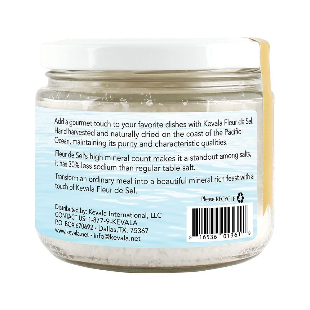 image:imageKevala Fleur de Sel Gourmet Sea Salt Less Sodium Fine Grain Hand Harvested 65 oz Unrefined Zero Additives