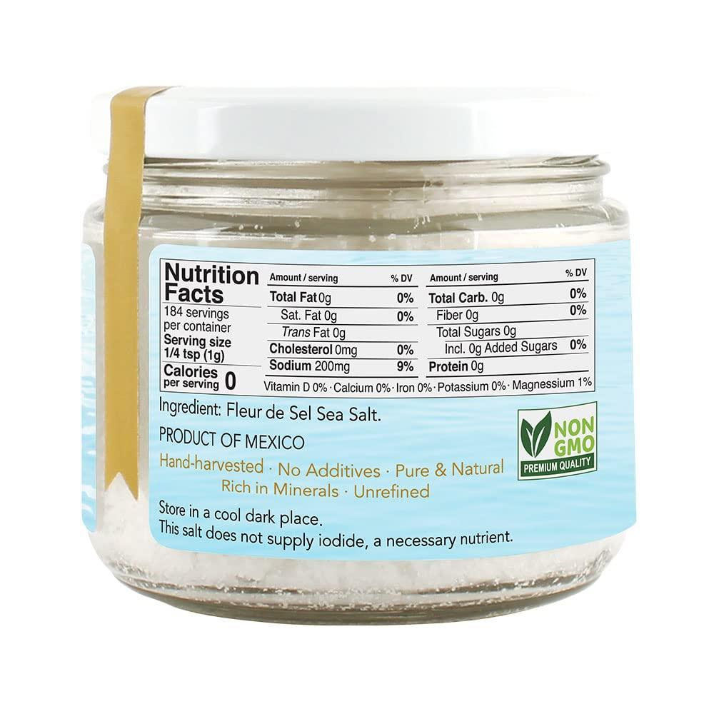 image:imageKevala Fleur de Sel Gourmet Sea Salt Less Sodium Fine Grain Hand Harvested 65 oz Unrefined Zero Additives
