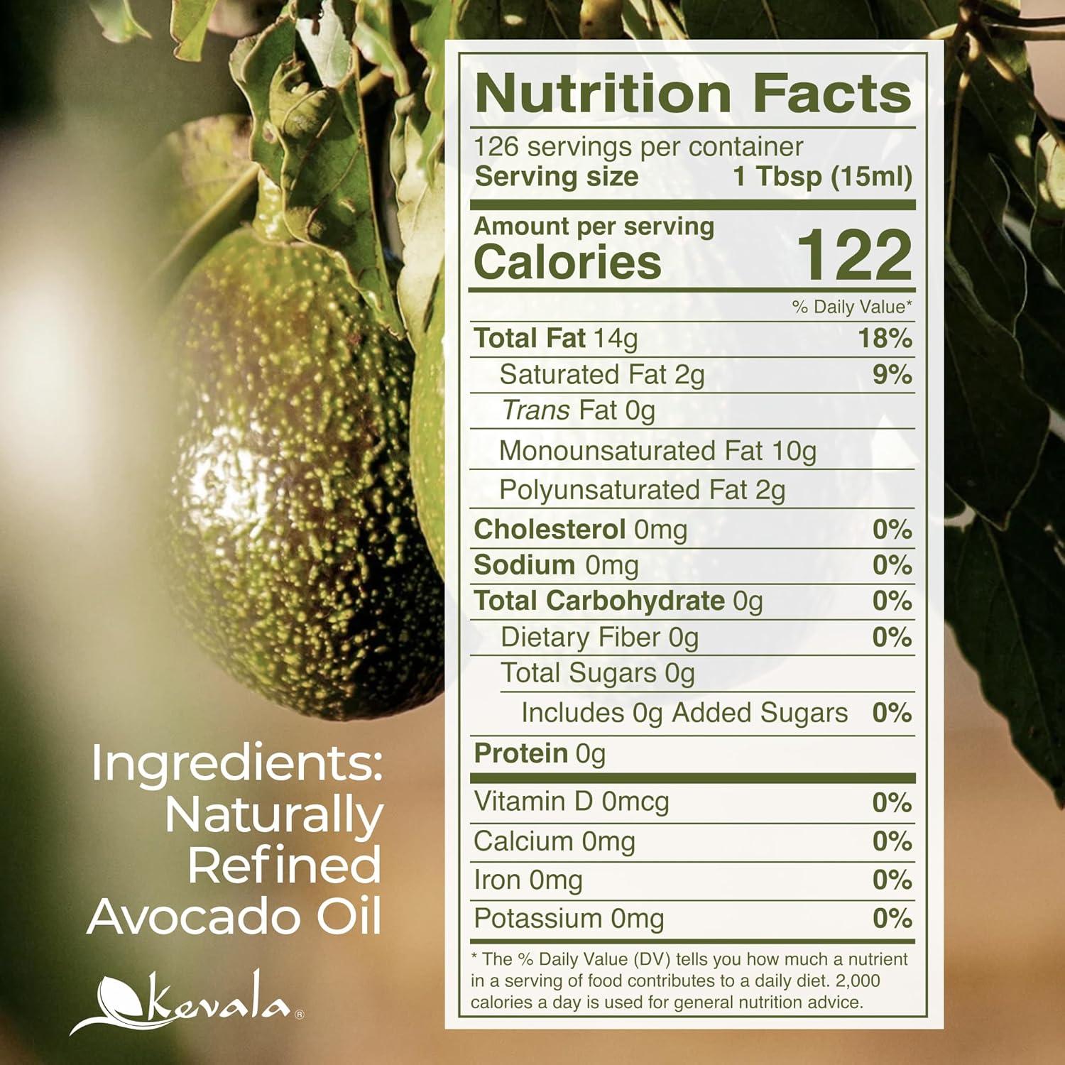image:imageKevala Avocado Oil Cold Pressed NonGMO Project Verified amp Kosher Multipurpose for High Smoke Point Cooking Roasting Sauting amp Skin Moisturizing Ideal Kitchen Staple 8 Fl Oz Pack of 1128 fl oz Pack of 1