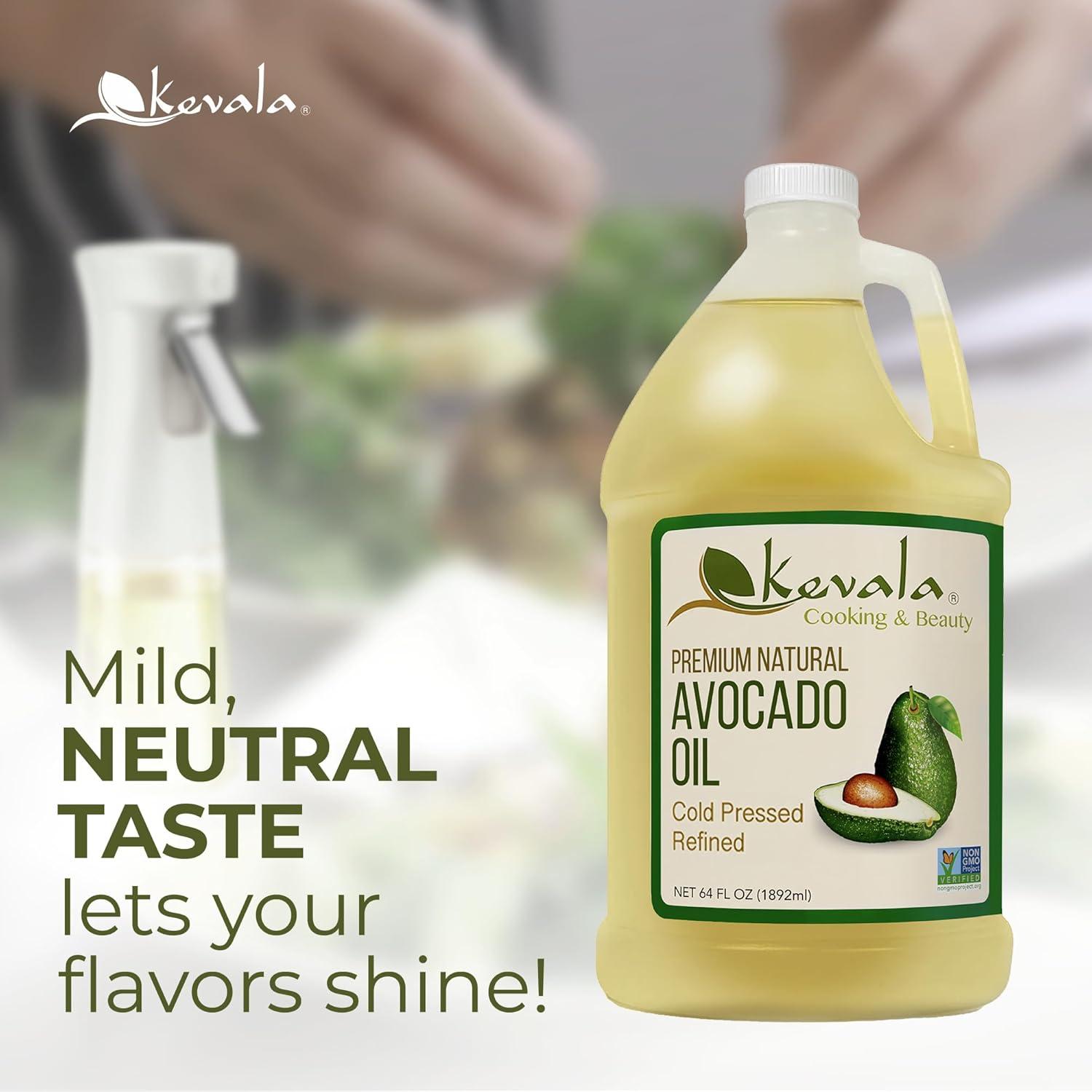 image:imageKevala Avocado Oil Cold Pressed NonGMO Project Verified amp Kosher Multipurpose for High Smoke Point Cooking Roasting Sauting amp Skin Moisturizing Ideal Kitchen Staple 8 Fl Oz Pack of 164 fl oz 12 gal