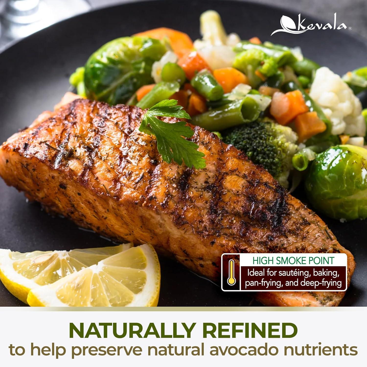 image:imageKevala Avocado Oil Cold Pressed NonGMO Project Verified amp Kosher Multipurpose for High Smoke Point Cooking Roasting Sauting amp Skin Moisturizing Ideal Kitchen Staple 8 Fl Oz Pack of 1175 lb
