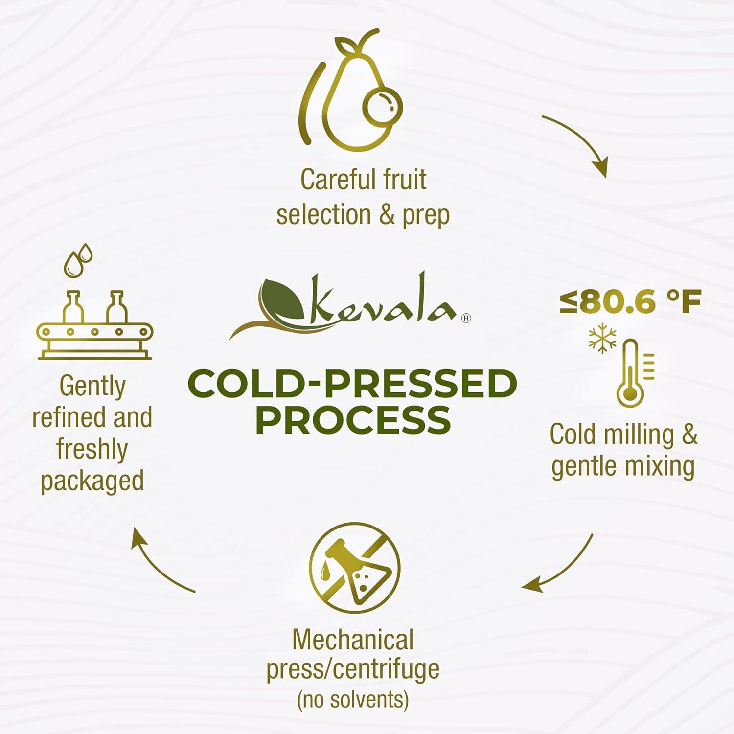 image:imageKevala Avocado Oil Cold Pressed NonGMO Project Verified amp Kosher Multipurpose for High Smoke Point Cooking Roasting Sauting amp Skin Moisturizing Ideal Kitchen Staple 8 Fl Oz Pack of 1175 lb