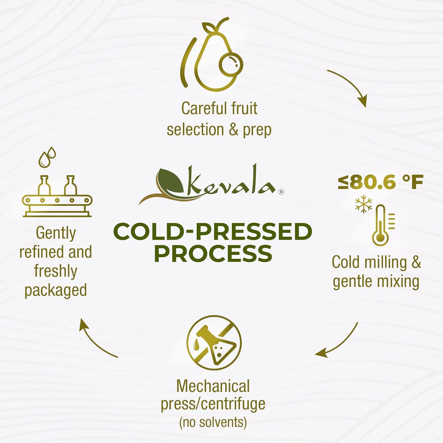 image:imageKevala Avocado Oil Cold Pressed NonGMO Project Verified amp Kosher Multipurpose for High Smoke Point Cooking Roasting Sauting amp Skin Moisturizing Ideal Kitchen Staple 8 Fl Oz Pack of 164 fl oz 12 gal