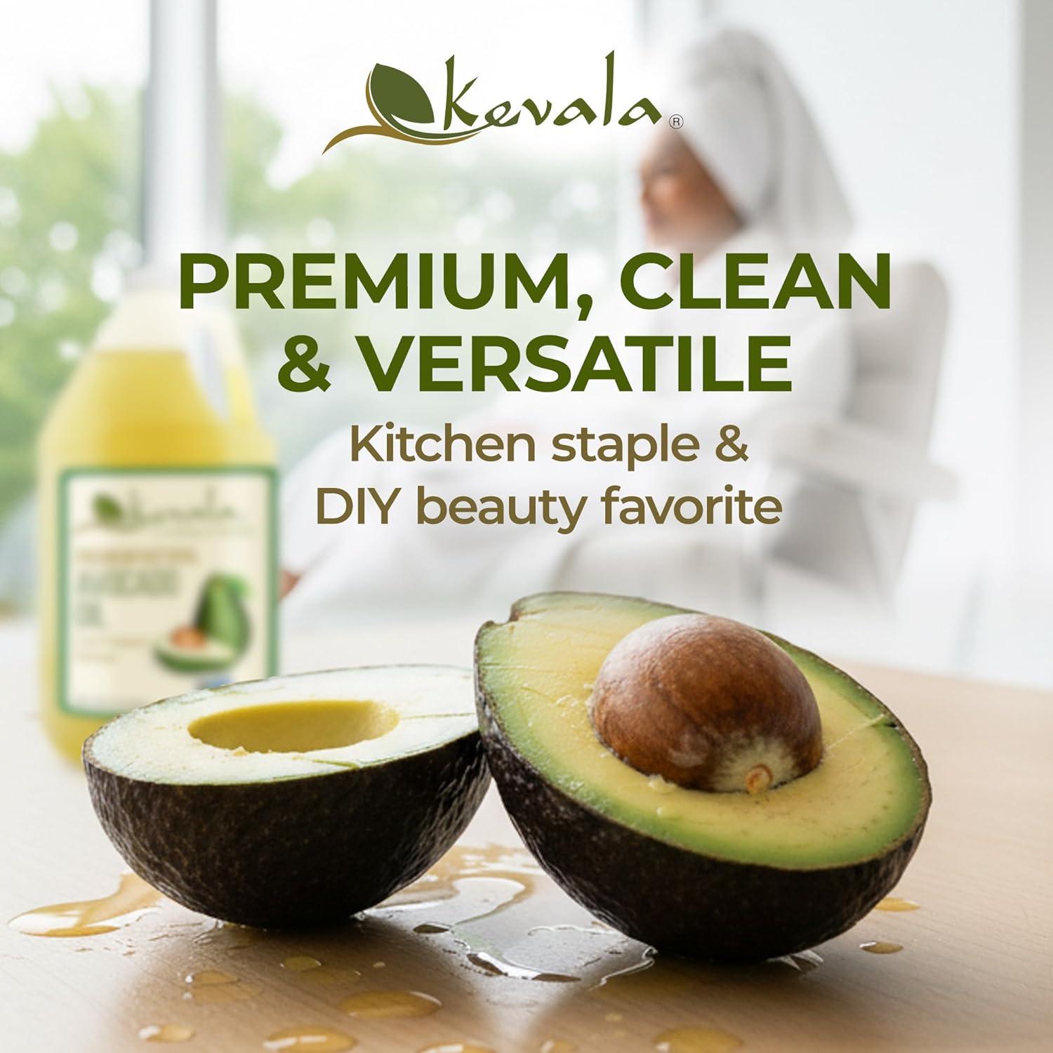 image:imageKevala Avocado Oil Cold Pressed NonGMO Project Verified amp Kosher Multipurpose for High Smoke Point Cooking Roasting Sauting amp Skin Moisturizing Ideal Kitchen Staple 8 Fl Oz Pack of 1128 fl oz Pack of 1