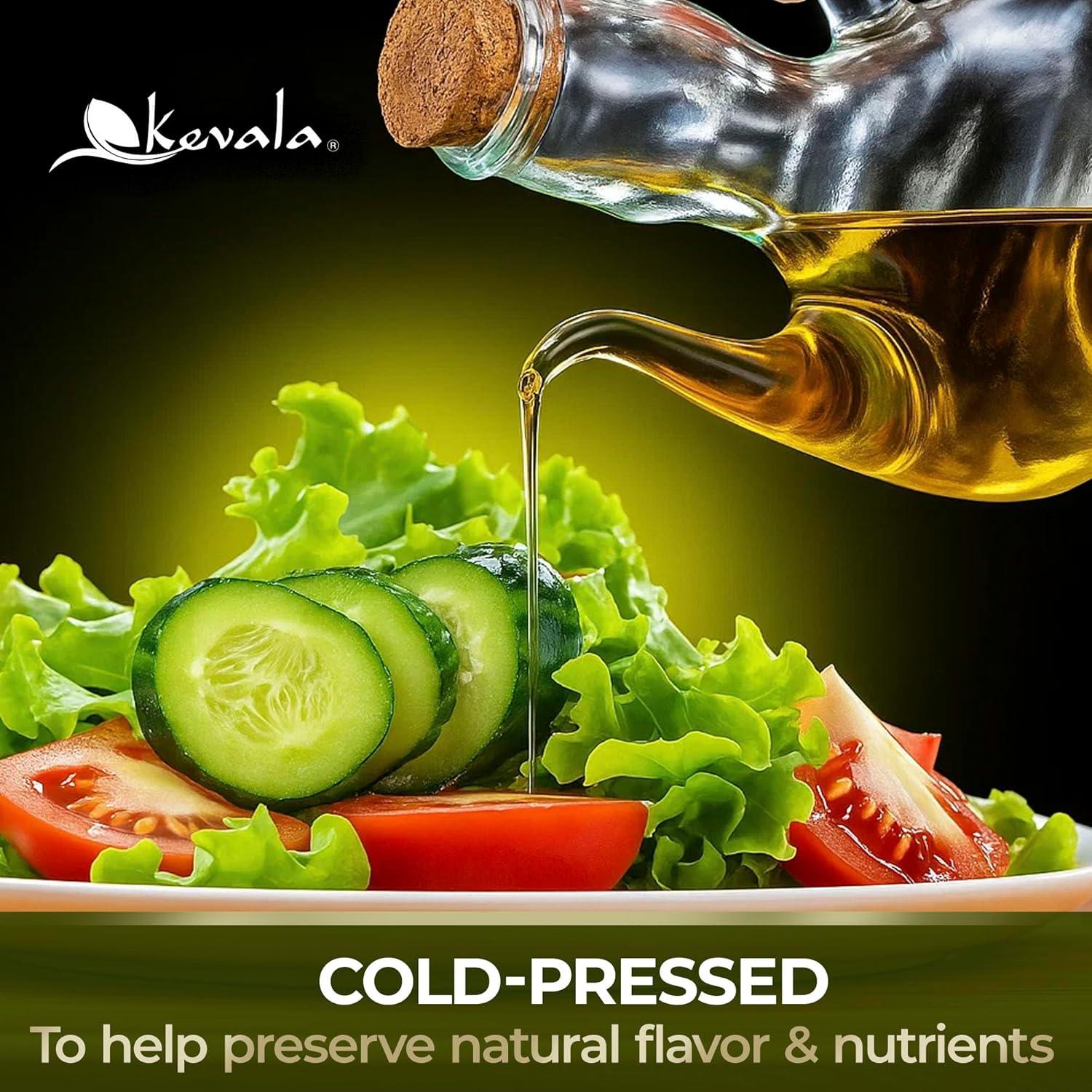 image:imageKevala Extra Virgin Organic Olive Oil Unrefined Olive Oil with no Additives for Cooking and Baking at Home Smooth Base for Salad Dressings GlutenFree Finishing Touch for Meals Glass Bottle 8 oz8 fl oz