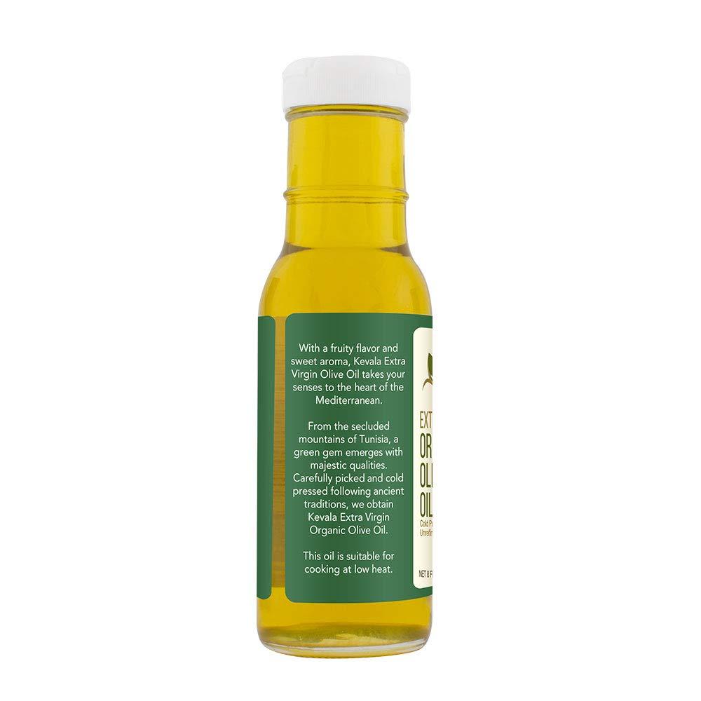image:imageKevala Extra Virgin Organic Olive Oil Unrefined Olive Oil with no Additives for Cooking and Baking at Home Smooth Base for Salad Dressings GlutenFree Finishing Touch for Meals Glass Bottle 8 oz798 Fl Oz Pack of 3