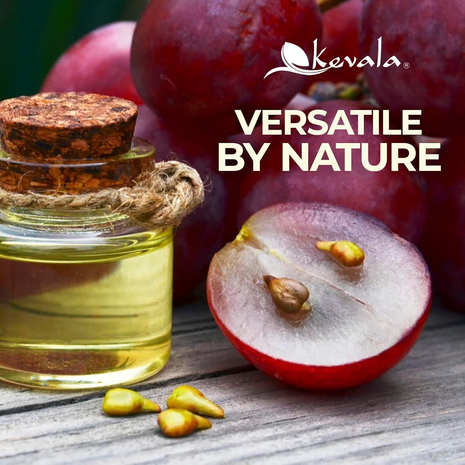 image:imageKevala Grapeseed Oil Made with a Premium Selection of Grapes Great for Cooking and Baking Enhances Freshness of Vegetables in Salads Powerful Addition to Daily Skincare Bulk Size 175 lb