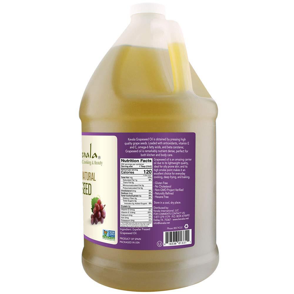 image:imageKevala Grapeseed Oil NonGMO Expeller Pressed Grape Seed Oil for Cooking Rich in Antioxidants Skincare amp Hair Multipurpose Beauty Oil High Smoke Point Oil 128 Fl Oz 1Pack
