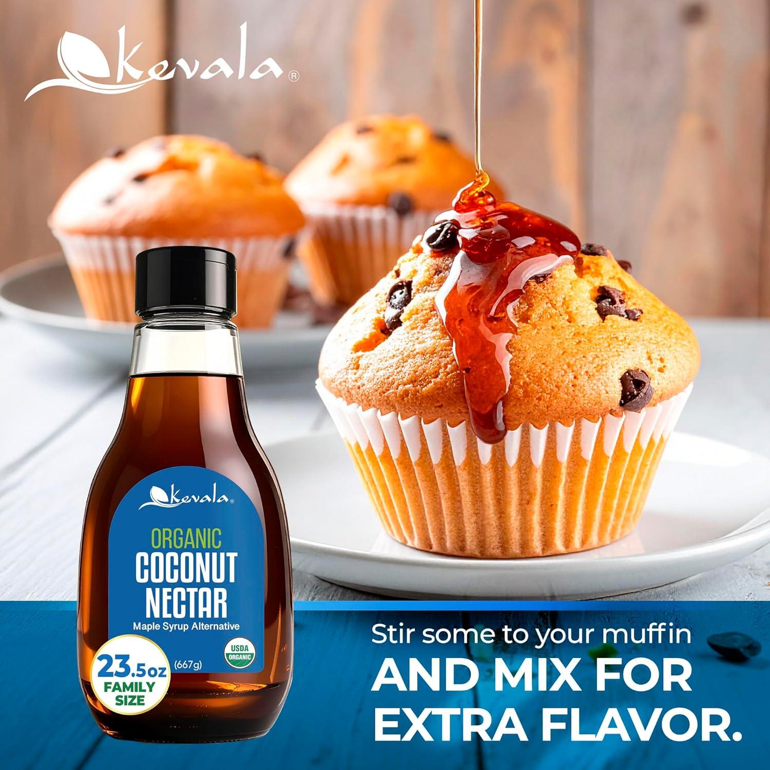 image:imageKevala Organic Coconut Nectar No Gluten Vegan No Added Sugar Natural Maple Syrup Alternative Extract From Coconuts Great for Pancakes 235 oz 1pack 235 oz 2pack 47 oz