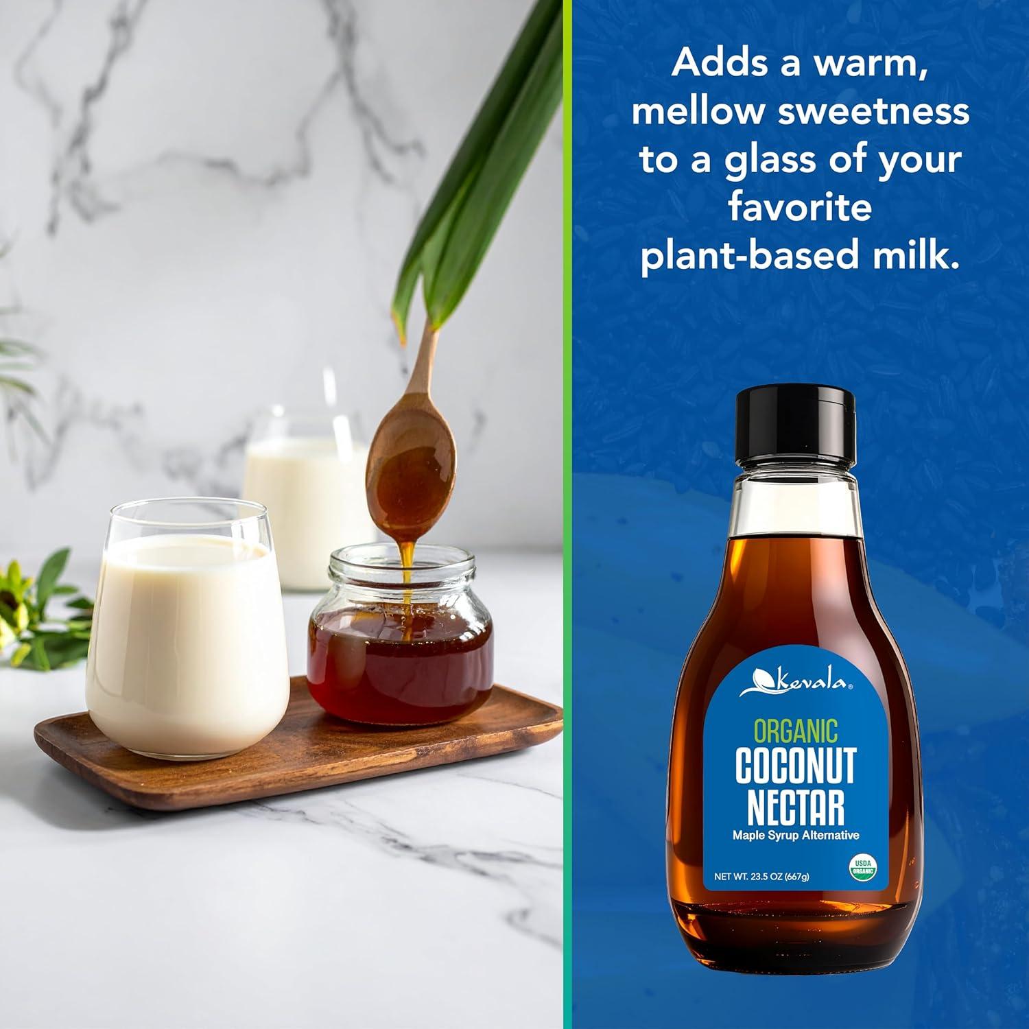 image:imageKevala Organic Coconut Nectar No Gluten Vegan No Added Sugar Natural Maple Syrup Alternative Extract From Coconuts Great for Pancakes 235 oz783 Fl Oz Pack of 3