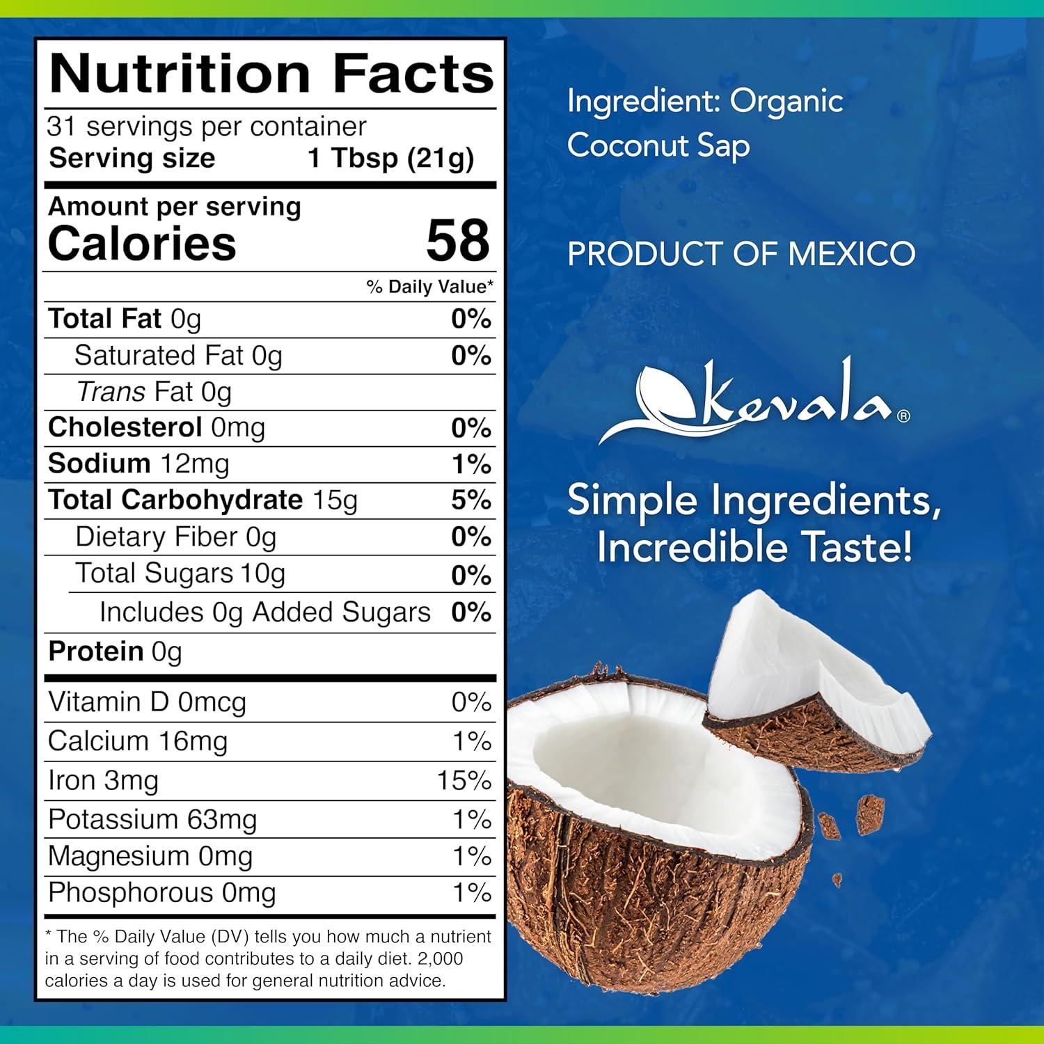 image:imageKevala Organic Coconut Nectar No Gluten Vegan No Added Sugar Natural Maple Syrup Alternative Extract From Coconuts Great for Pancakes 235 oz783 Fl Oz Pack of 3
